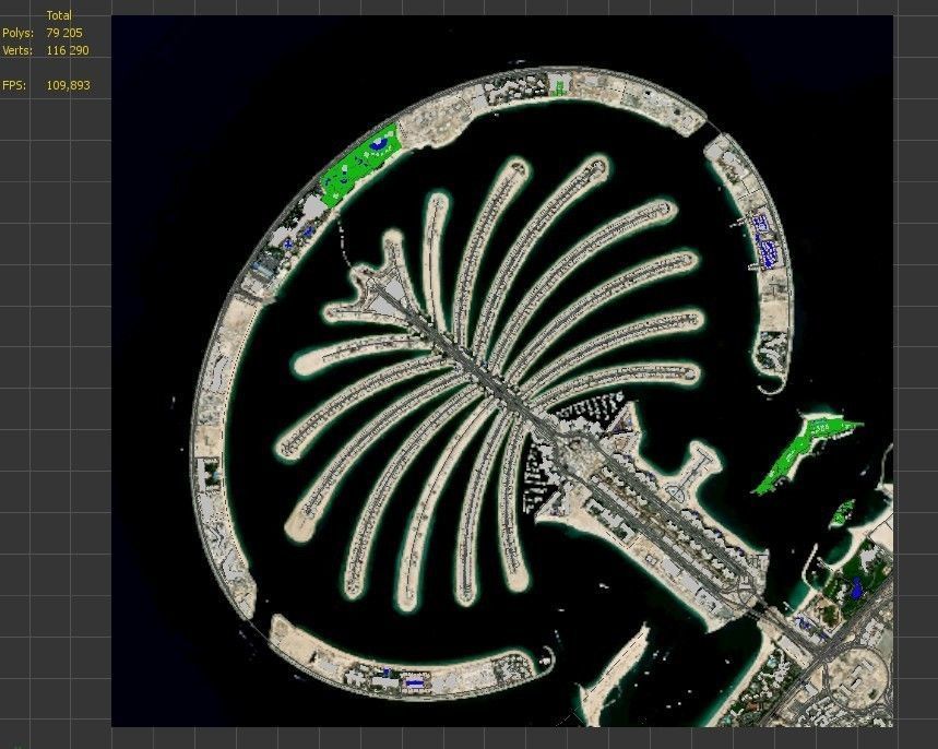 The Palm Jumeirah Island Dubai 3D model_8