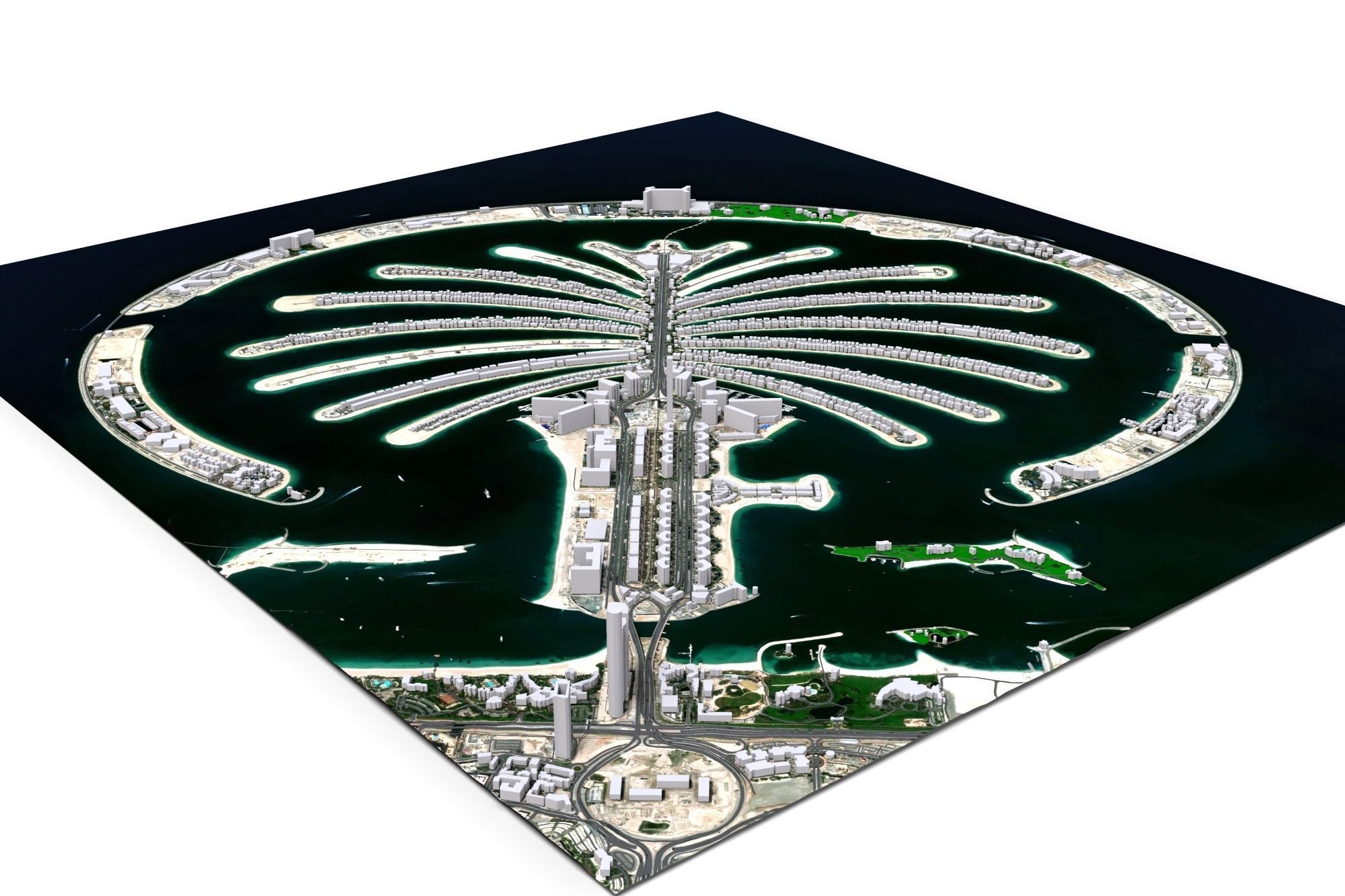 The Palm Jumeirah Island Dubai 3D model_3