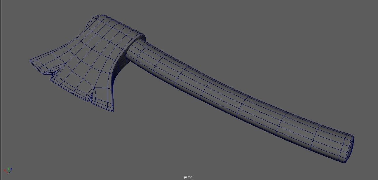 AX 3d model axe Low-poly 3D model_7