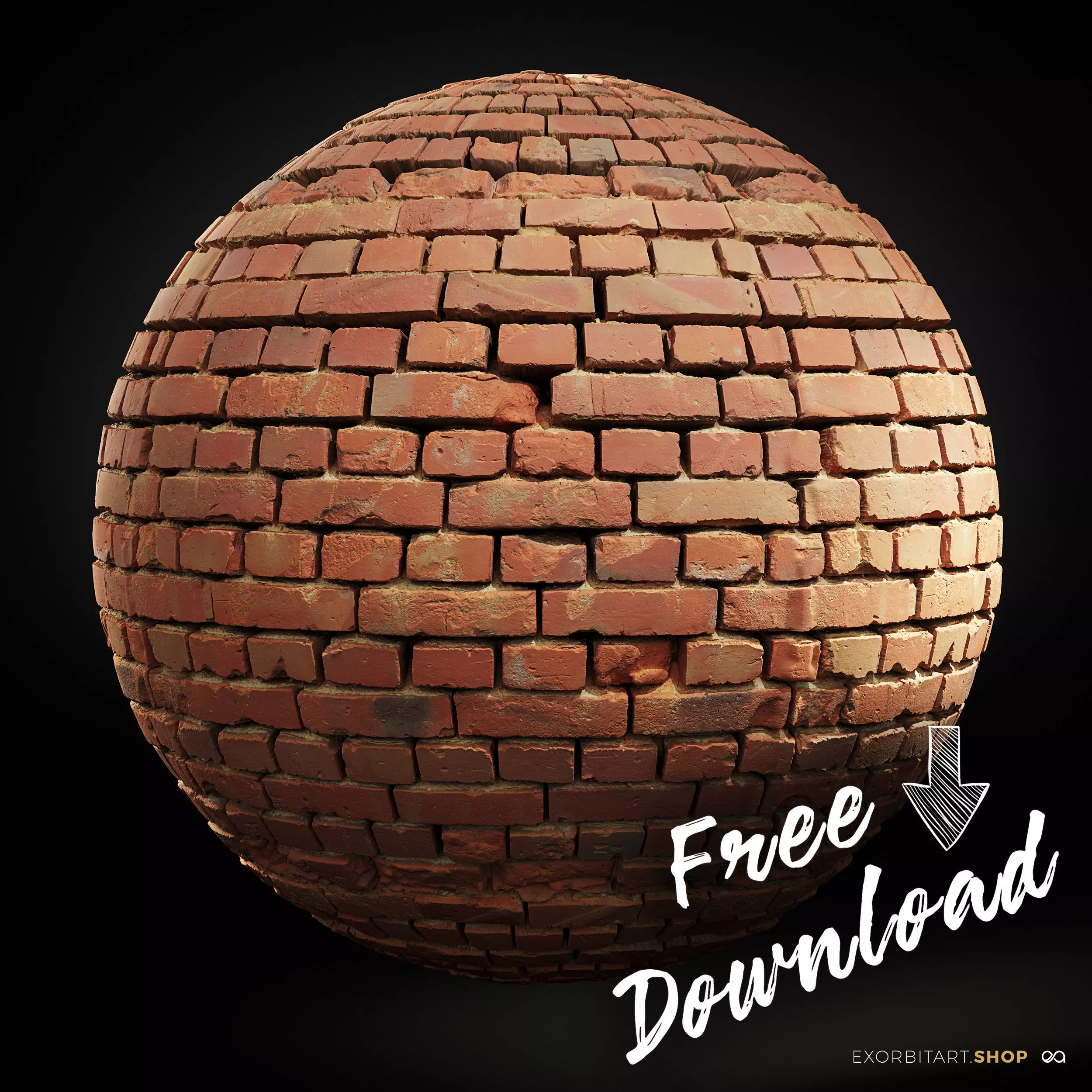 FREE Scanned PBR Texture Scanned Worn Loft Brick Wall 4k 8k 16k Texture_0