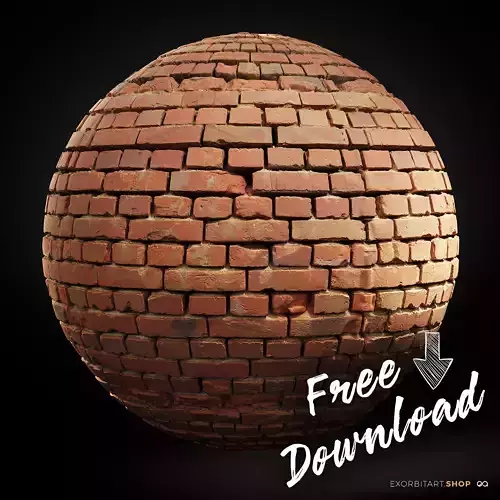 FREE Scanned PBR Texture Scanned Worn Loft Brick Wall 4k 8k 16k Texture