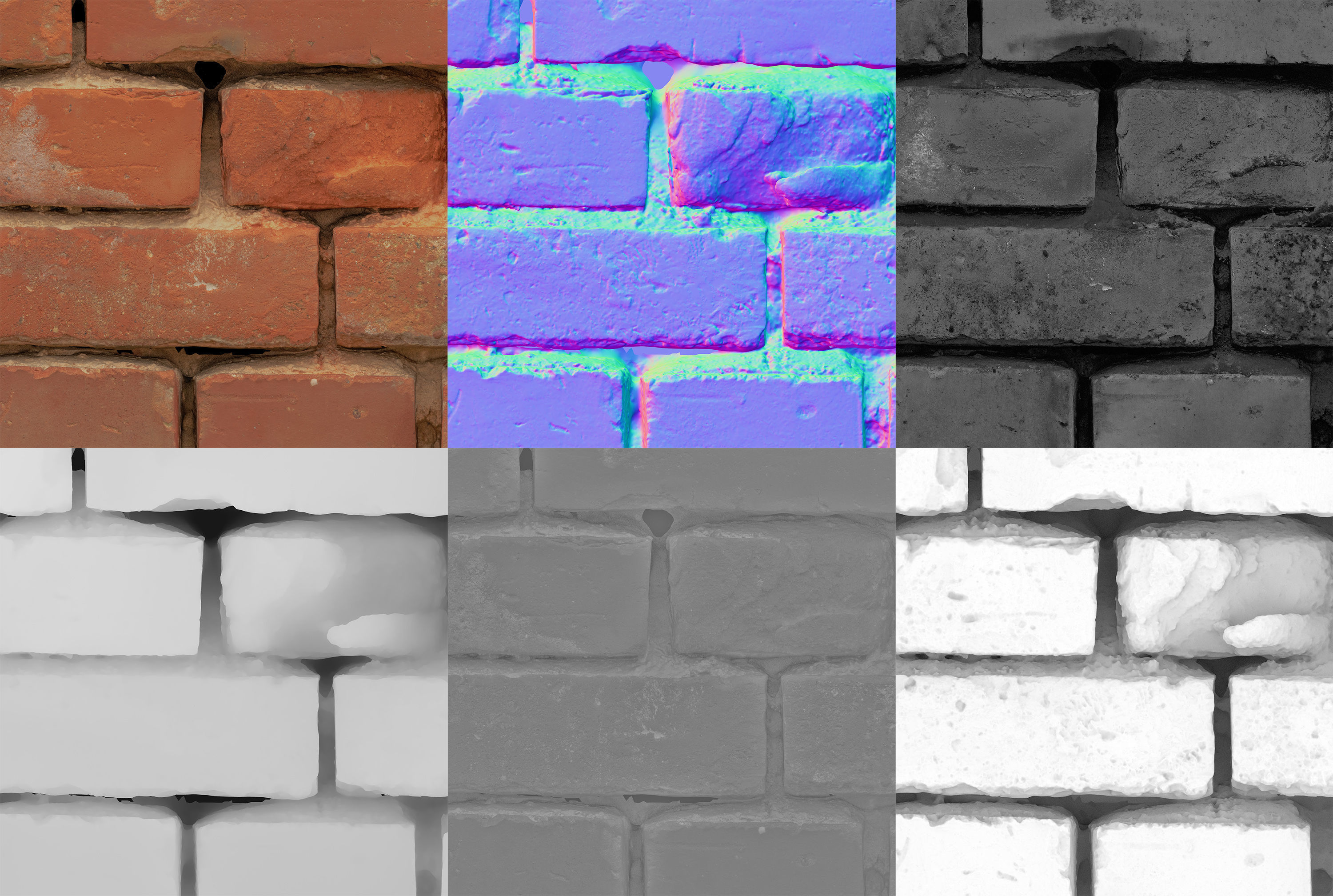 FREE Scanned PBR Texture Scanned Worn Loft Brick Wall 4k 8k 16k Texture_3