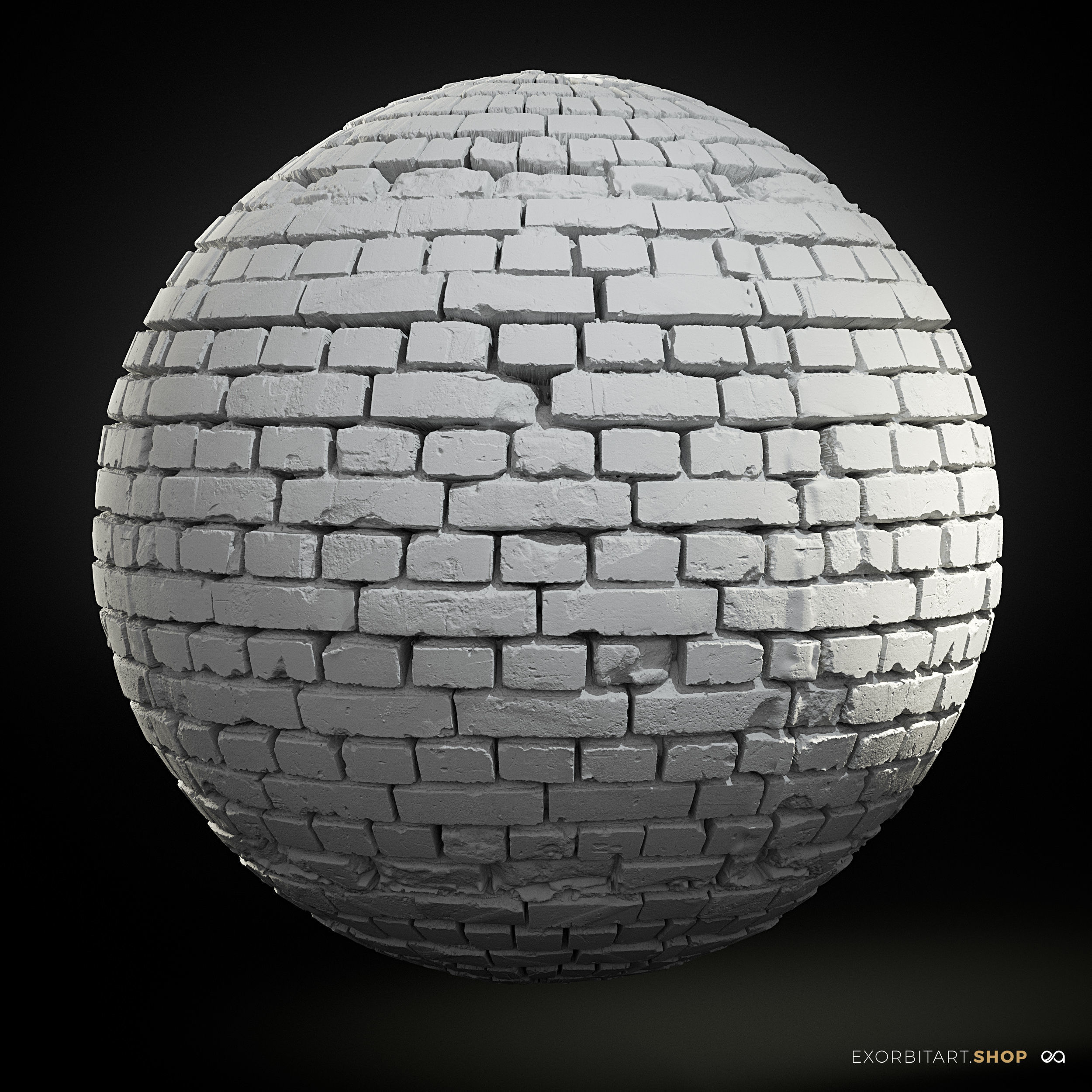 FREE Scanned PBR Texture Scanned Worn Loft Brick Wall 4k 8k 16k Texture_1