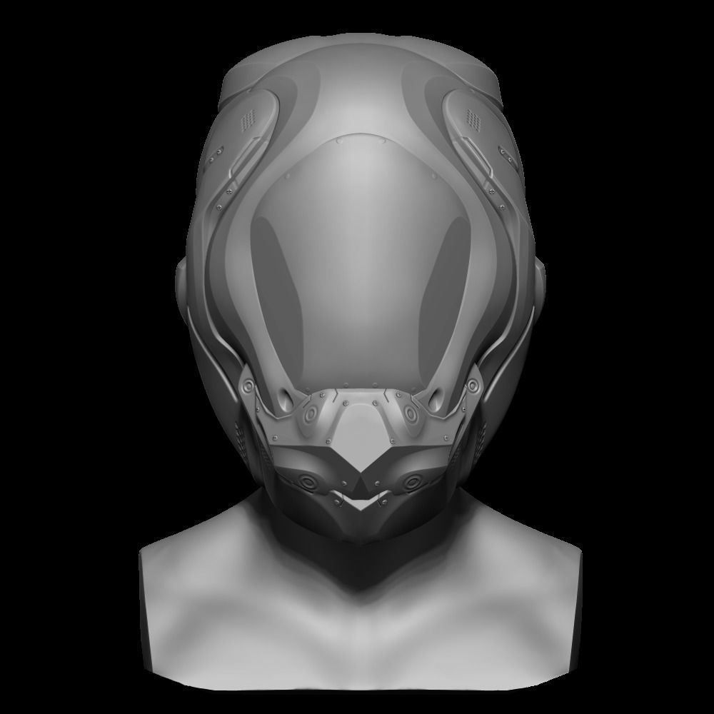 SCIFI HELMET 02 3D model_3
