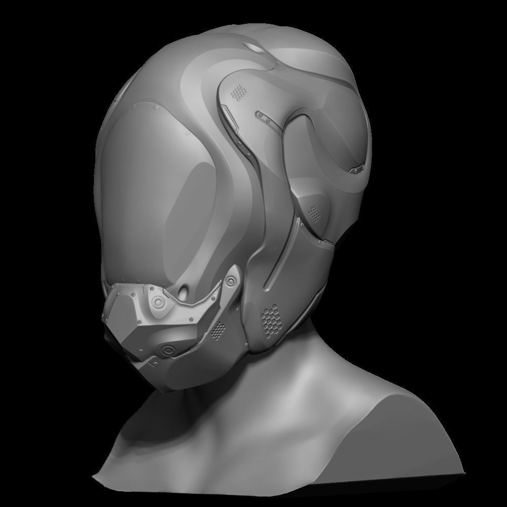 SCIFI HELMET 02 3D model_4
