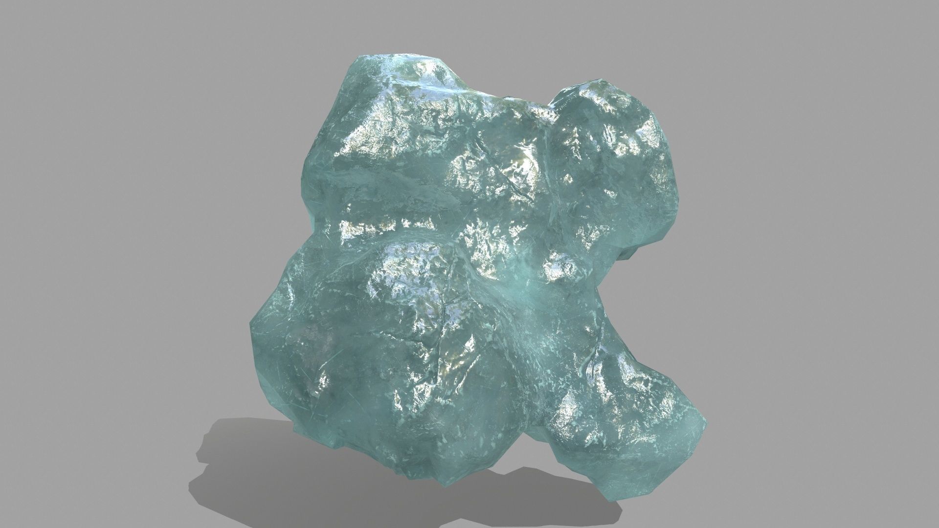 Rock Set piece of aquamarine Low-poly 3D model_15