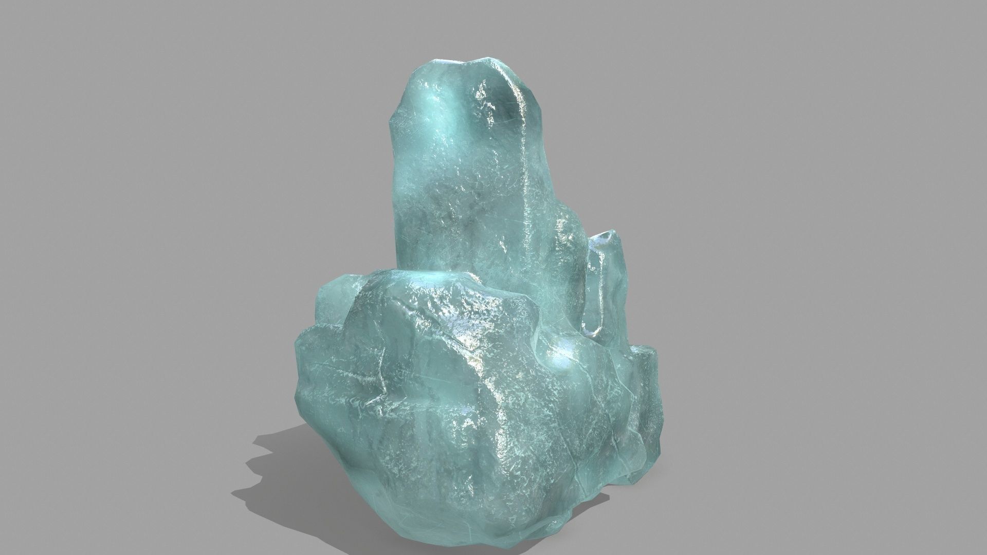 Rock Set piece of aquamarine Low-poly 3D model_13