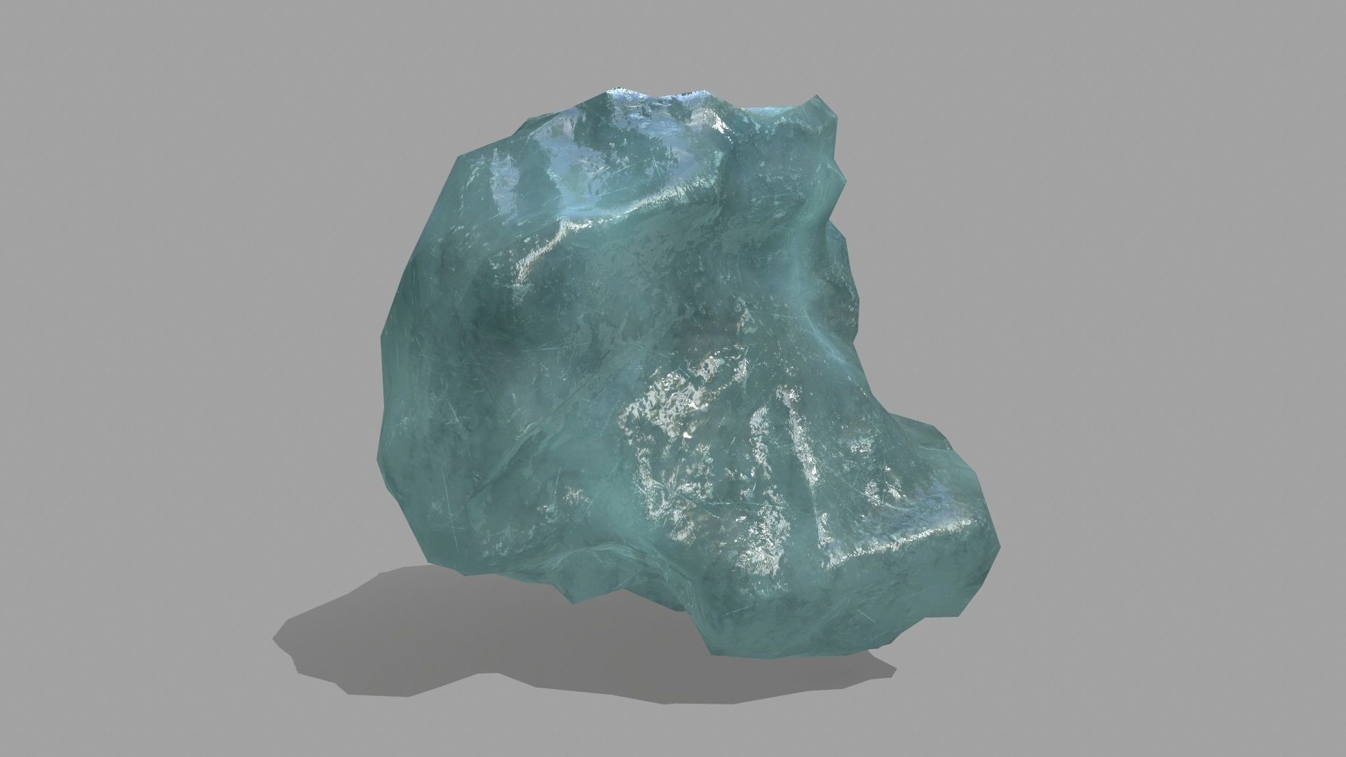 Rock Set piece of aquamarine Low-poly 3D model_2