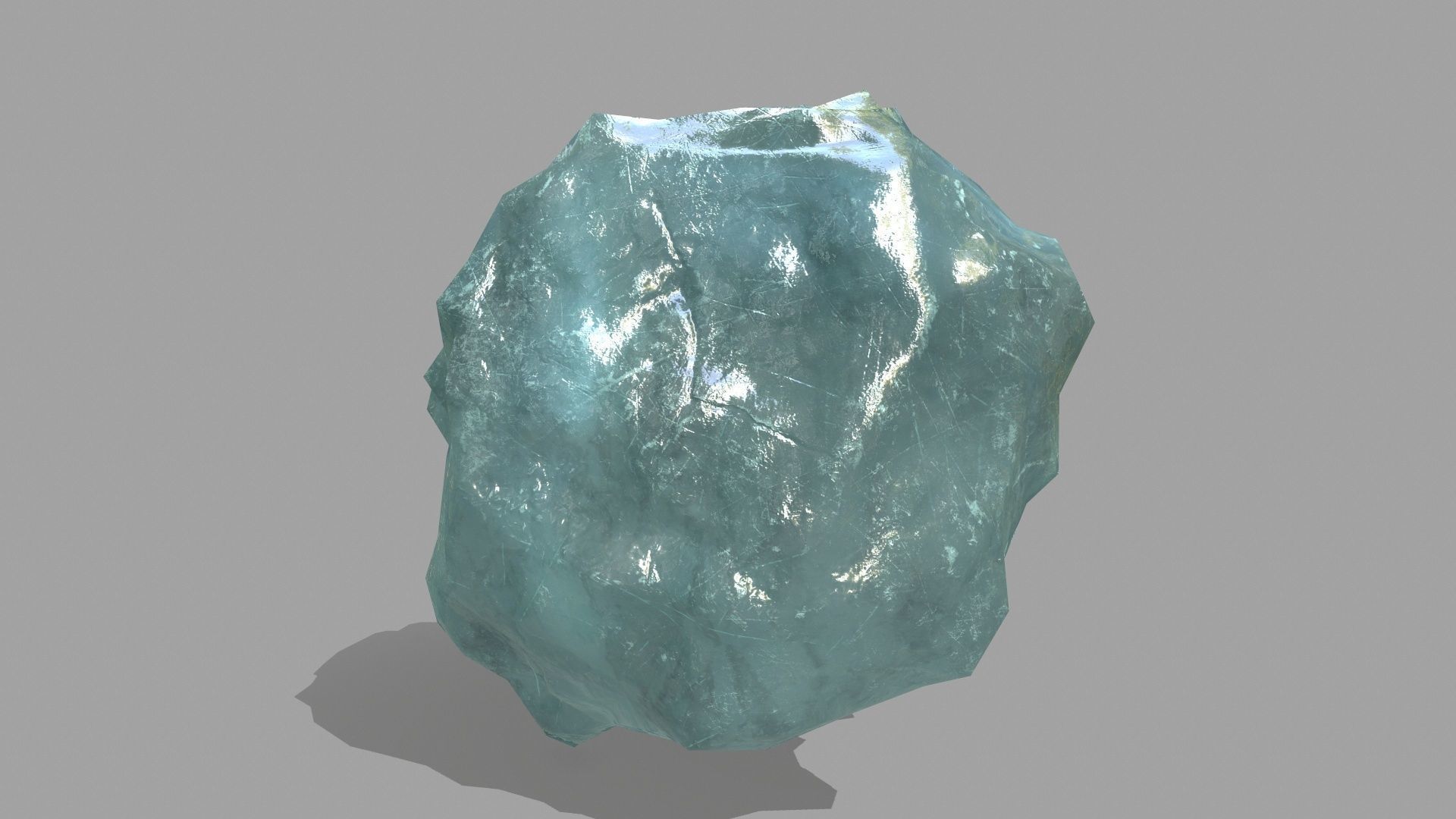 Rock Set piece of aquamarine Low-poly 3D model_4