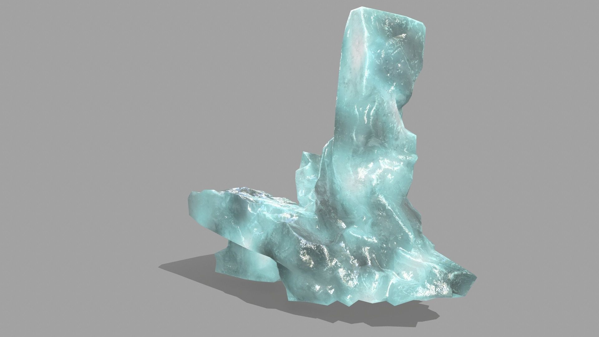Rock Set piece of aquamarine Low-poly 3D model_8