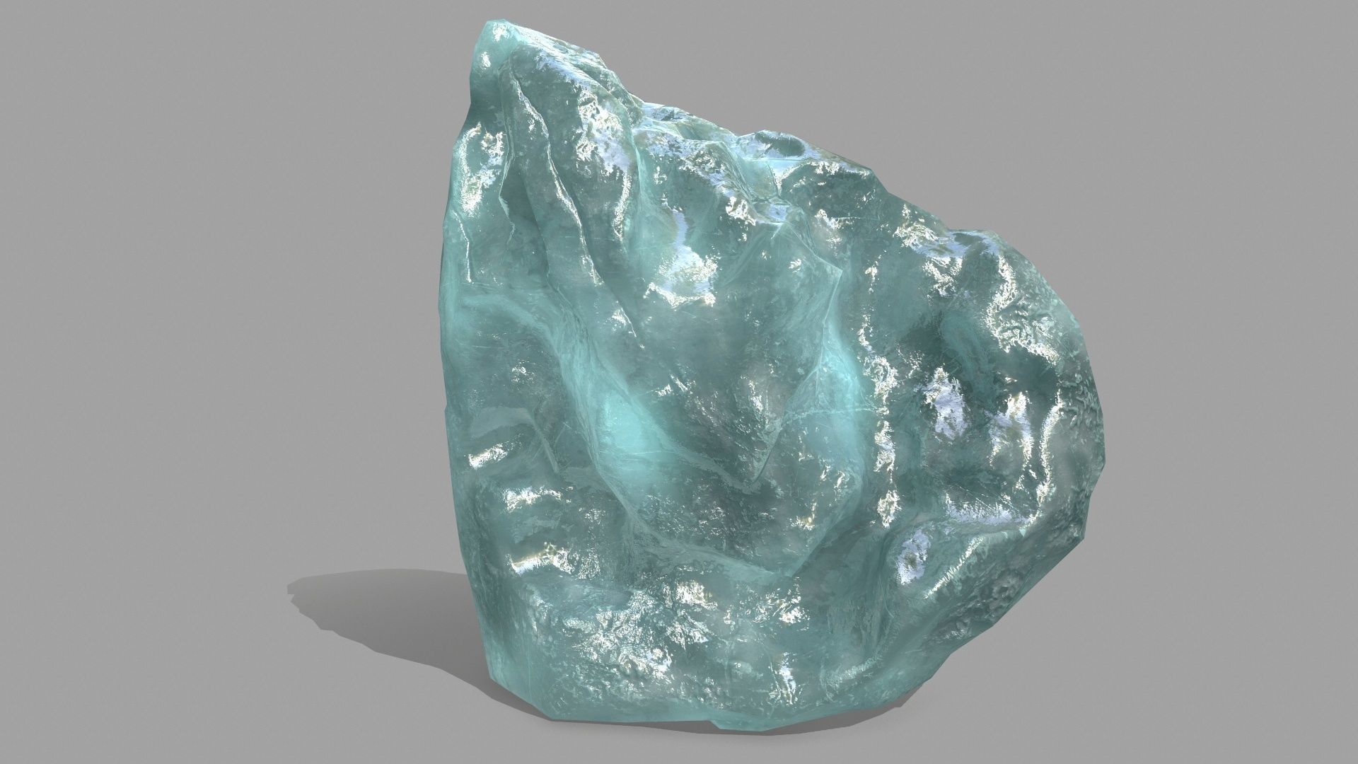 Rock Set piece of aquamarine Low-poly 3D model_16