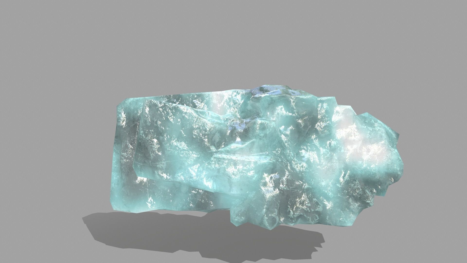 Rock Set piece of aquamarine Low-poly 3D model_10