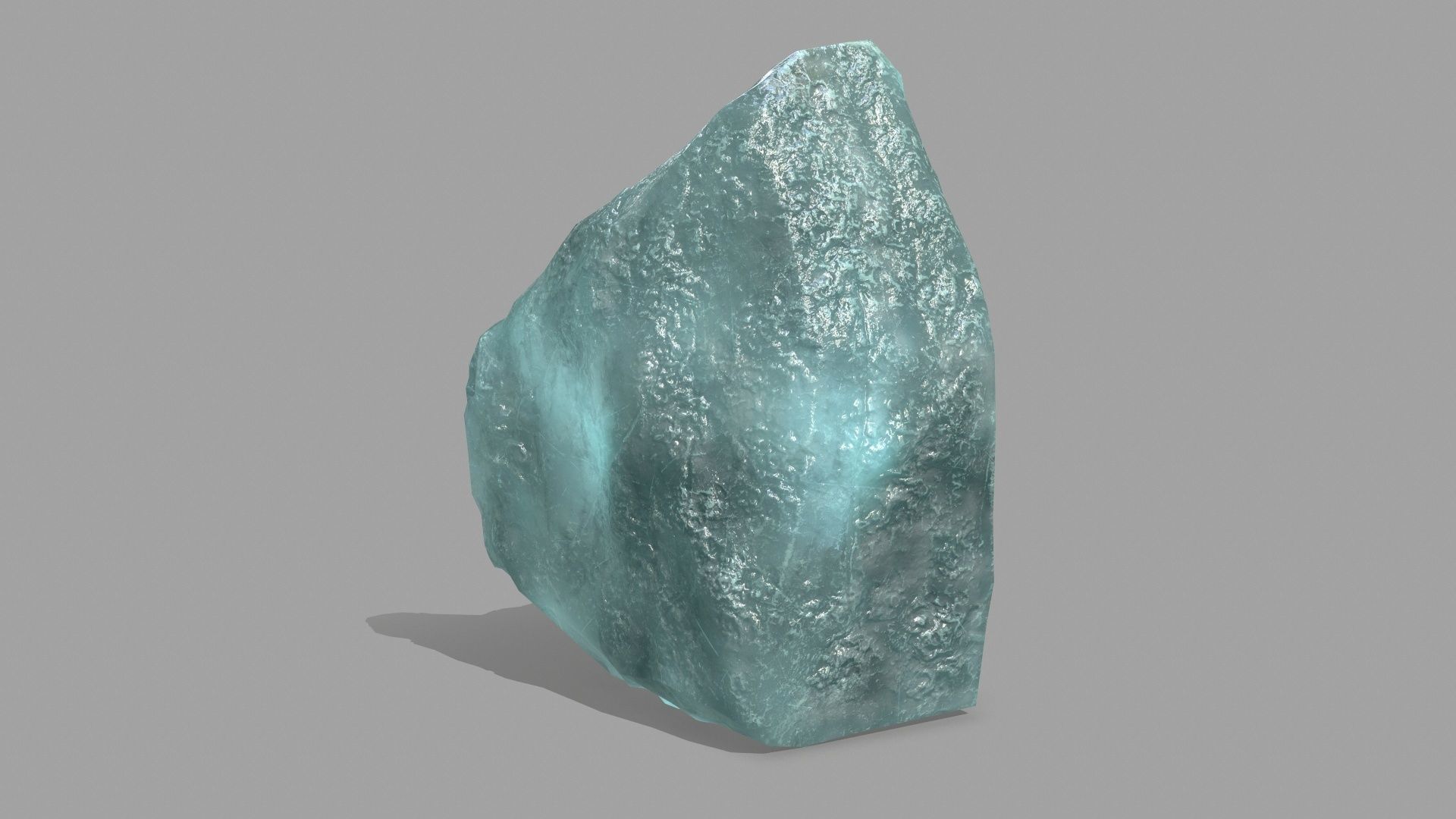 Rock Set piece of aquamarine Low-poly 3D model_17