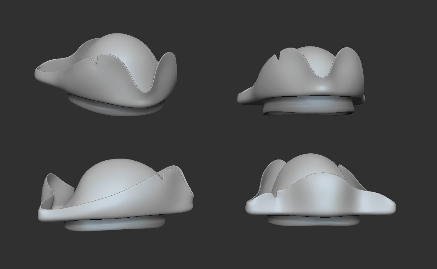 Pirate Hat and Bandana - Corsair Costume Low-poly 3D model_10