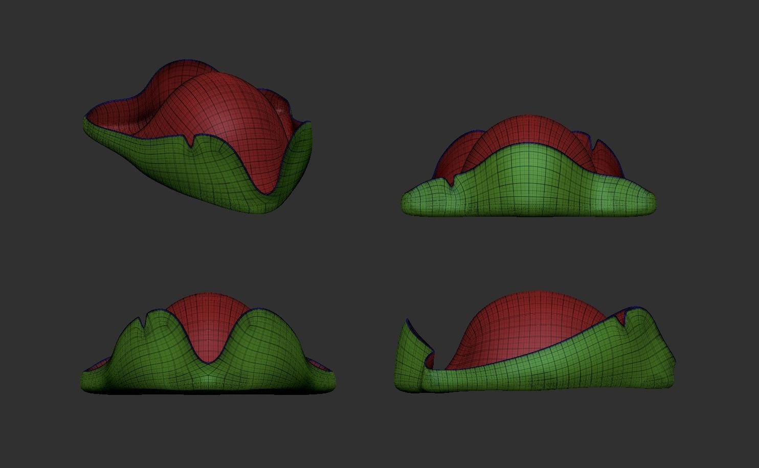 Pirate Hat and Bandana - Corsair Costume Low-poly 3D model_3