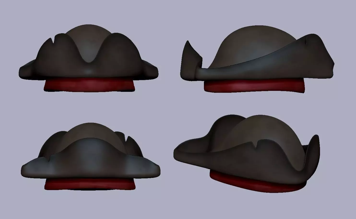 Pirate Hat and Bandana - Corsair Costume Low-poly 3D model_0