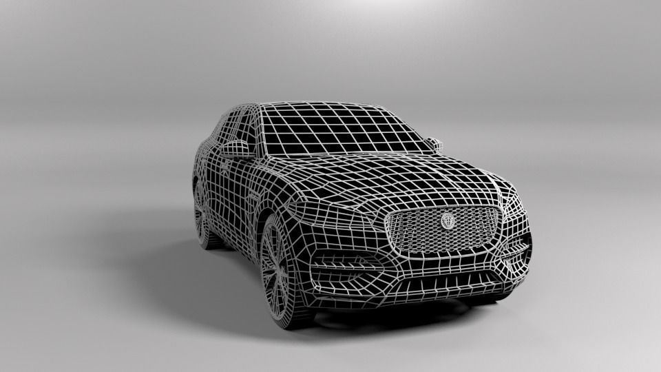 JAGUAR F PACE LOWPOLY Low-poly 3D model_1