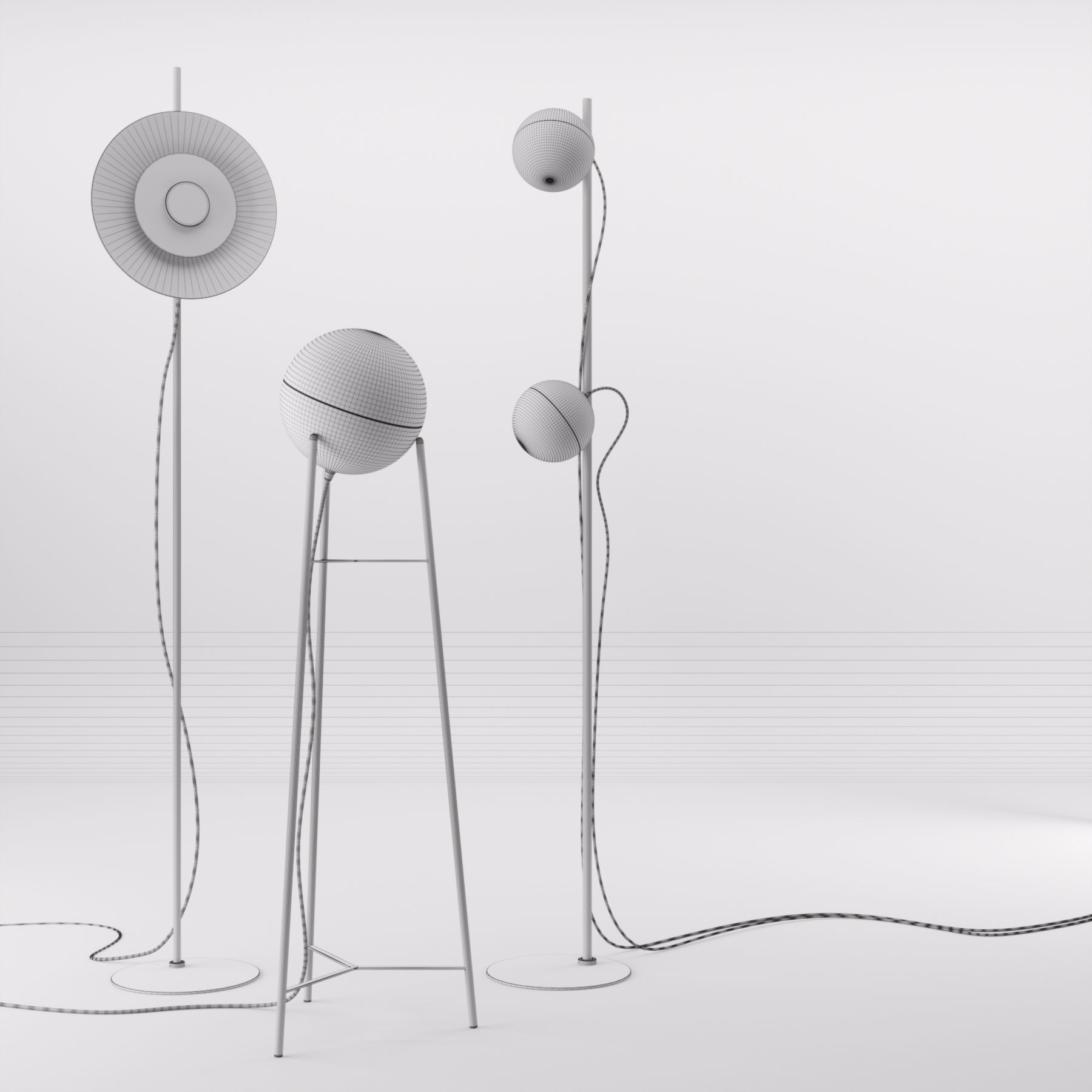 Half and Halos Floor Lamp by Milan Iluminacion 3D model_3