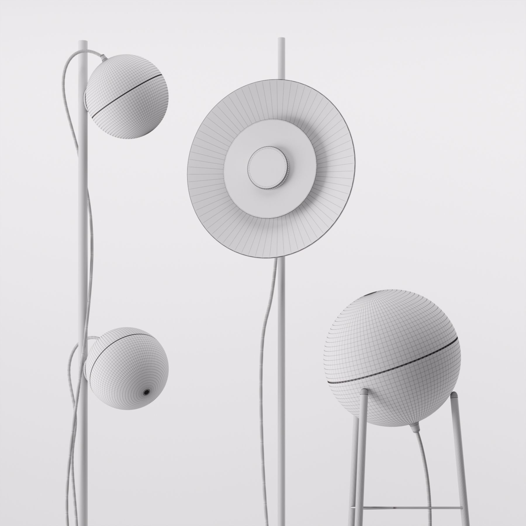 Half and Halos Floor Lamp by Milan Iluminacion 3D model_2