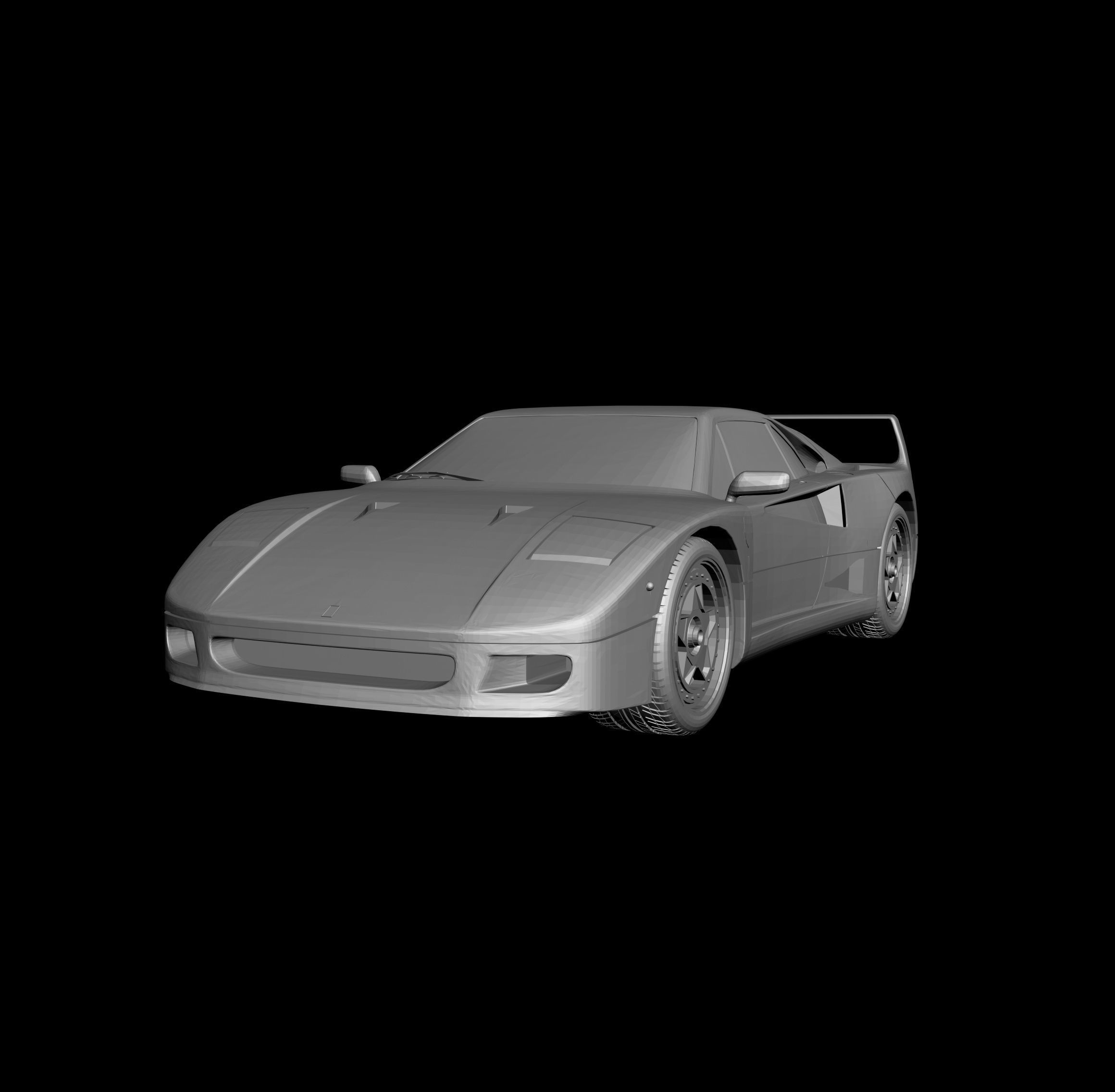 Ferrari F40 3D Model Ready For Print Free 3D print model_9
