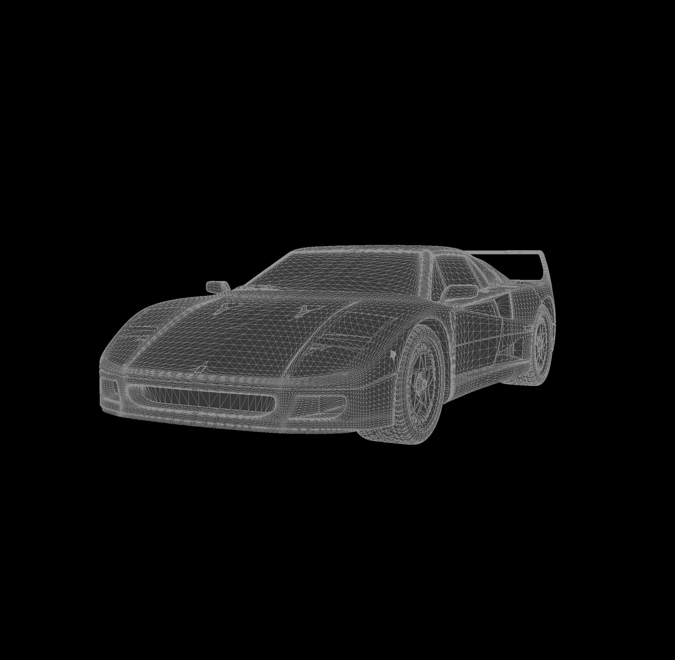 Ferrari F40 3D Model Ready For Print Free 3D print model_10