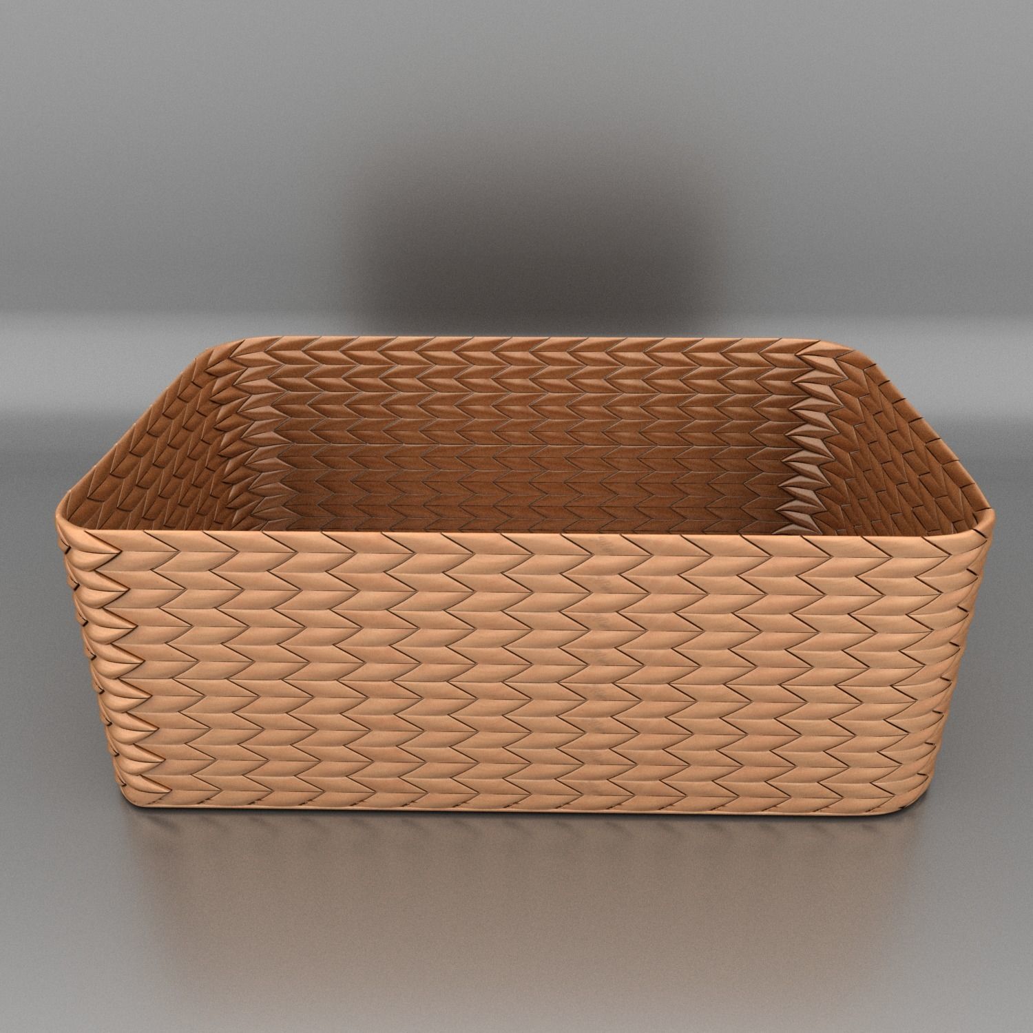 Wicker basket 3D model_2