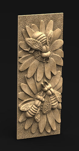 Decorative Panel 5    Bees 3D model 3D print model