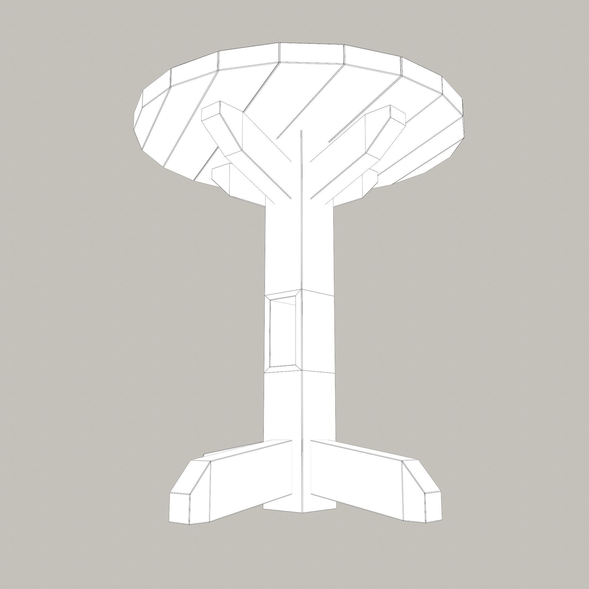 Round Tavern Table  Low-poly 3D model_30