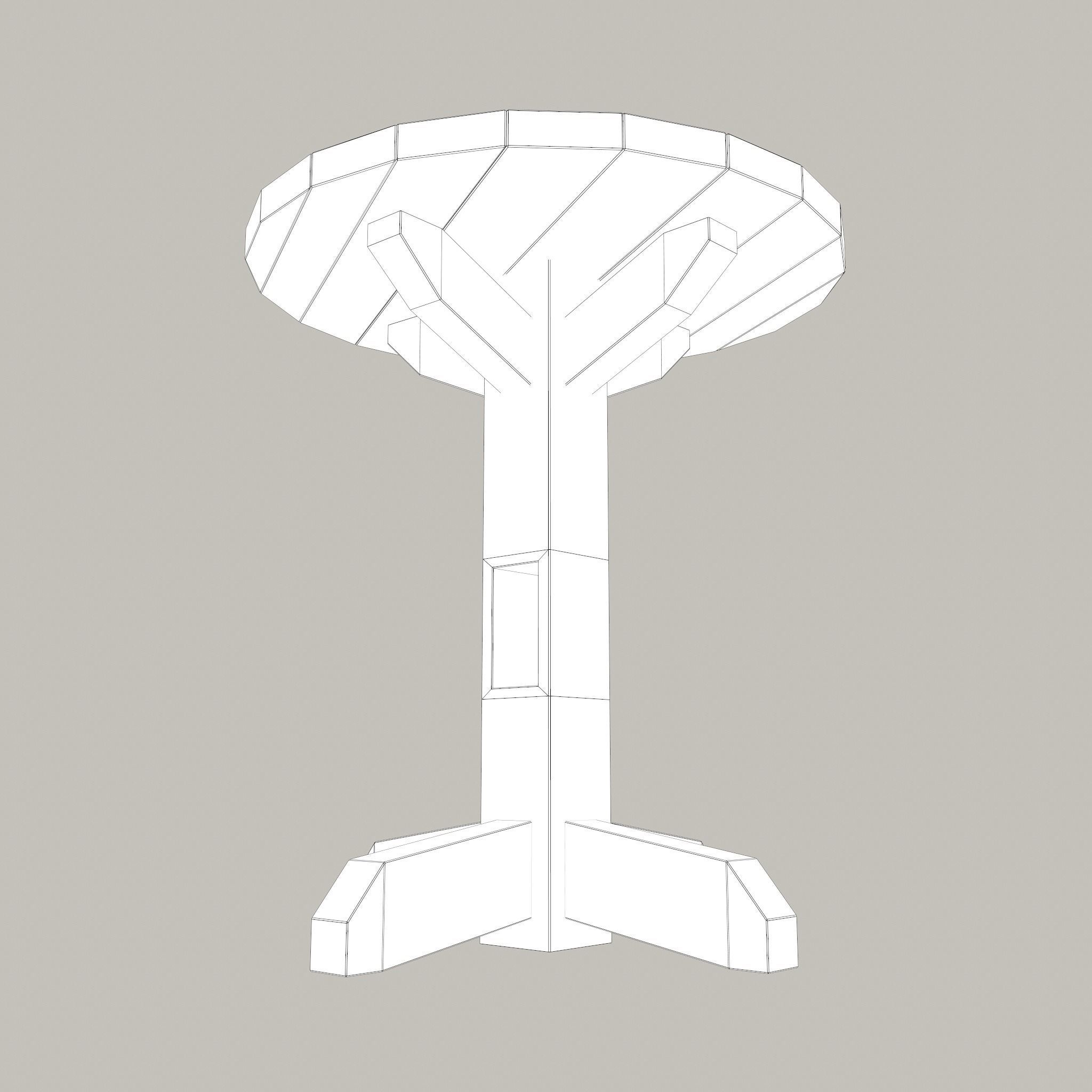 Round Tavern Table  Low-poly 3D model_28