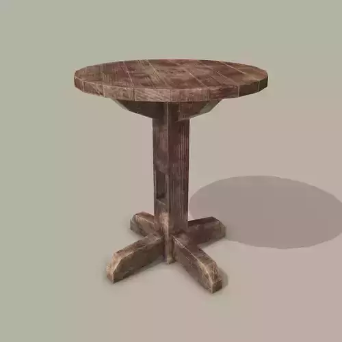 Round Tavern Table  Low-poly 3D model