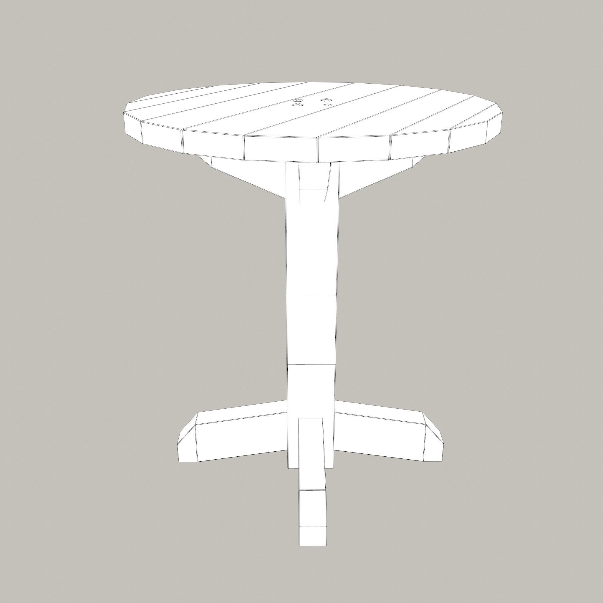 Round Tavern Table  Low-poly 3D model_27