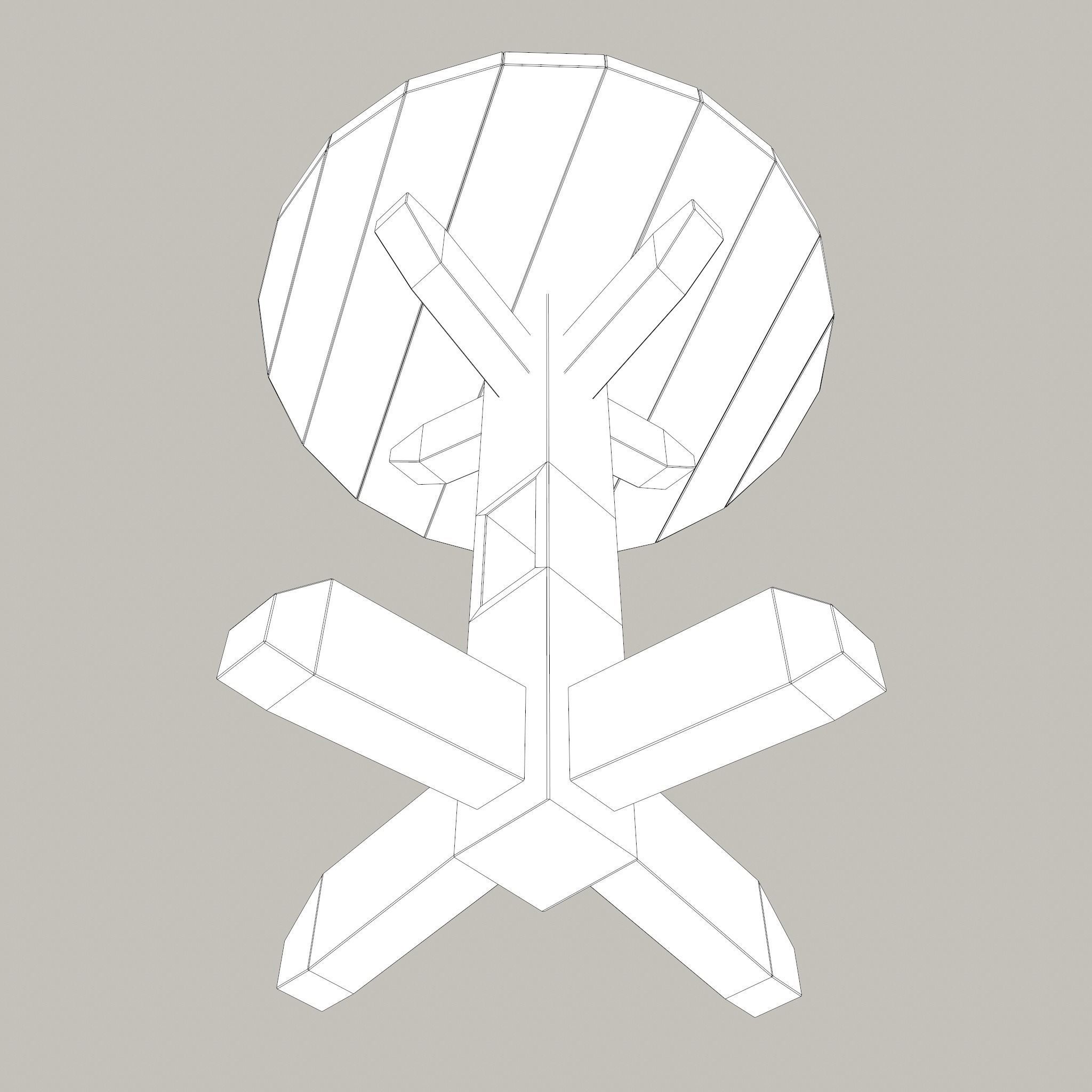 Round Tavern Table  Low-poly 3D model_34