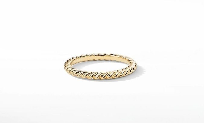 David Yurman Cable Wedding Band Ring in Eu Size 3D print model