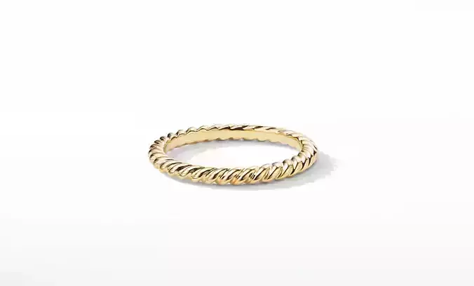 David Yurman Cable Wedding Band Ring in Eu Size 3D print model