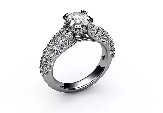 Diamond Round  Engagement ring Solitaire Anello ca08