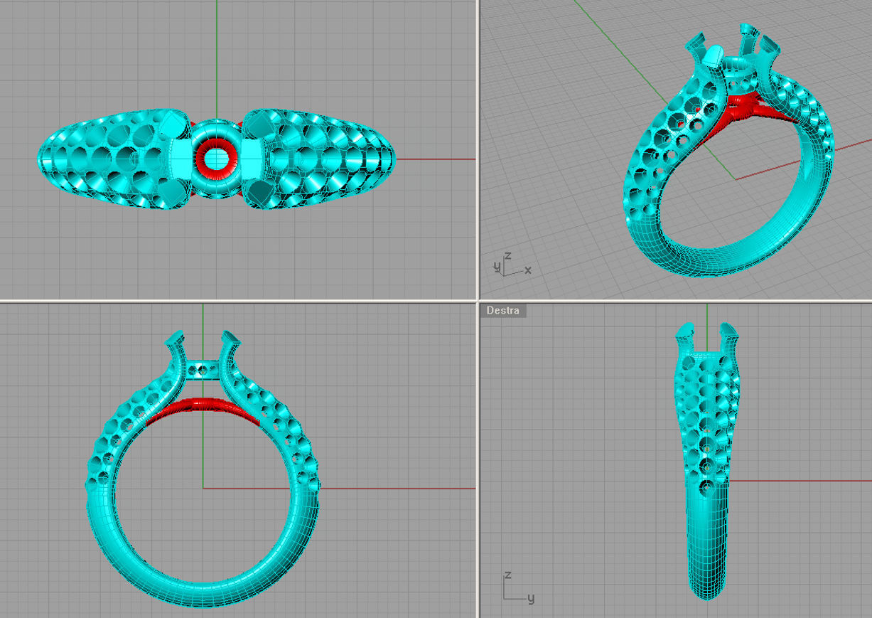 Diamond Round Engagement ring Solitaire Anello ca08 3D print model_2