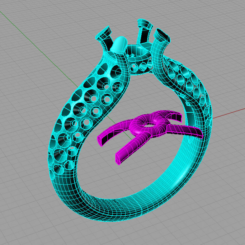 Diamond Round Engagement ring Solitaire Anello ca08 3D print model_6