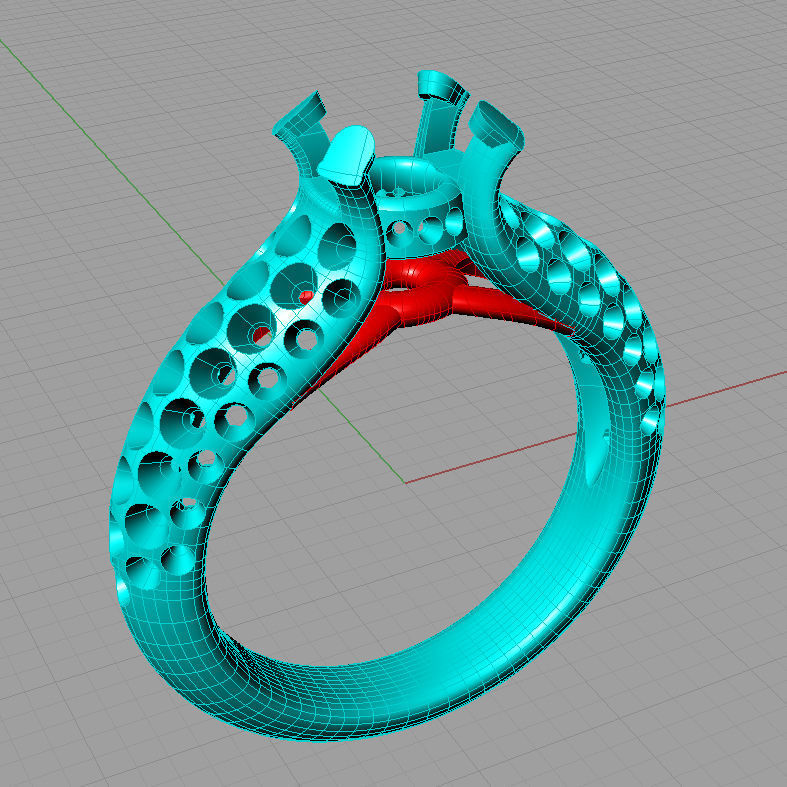 Diamond Round Engagement ring Solitaire Anello ca08 3D print model_1