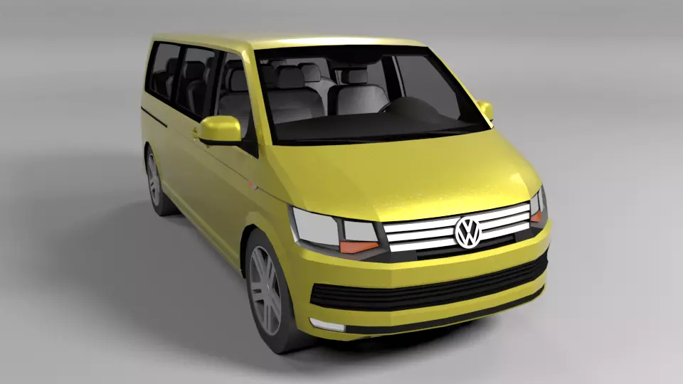 VOLKSWAGEN VW TRANSPORTER T6 LOWPOLY Low-poly 3D model_0