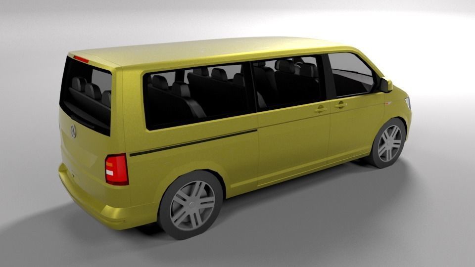 VOLKSWAGEN VW TRANSPORTER T6 LOWPOLY Low-poly 3D model_4
