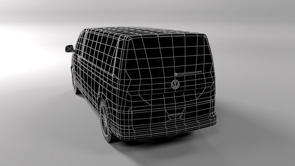 VOLKSWAGEN VW TRANSPORTER T6 LOWPOLY Low-poly 3D model_3