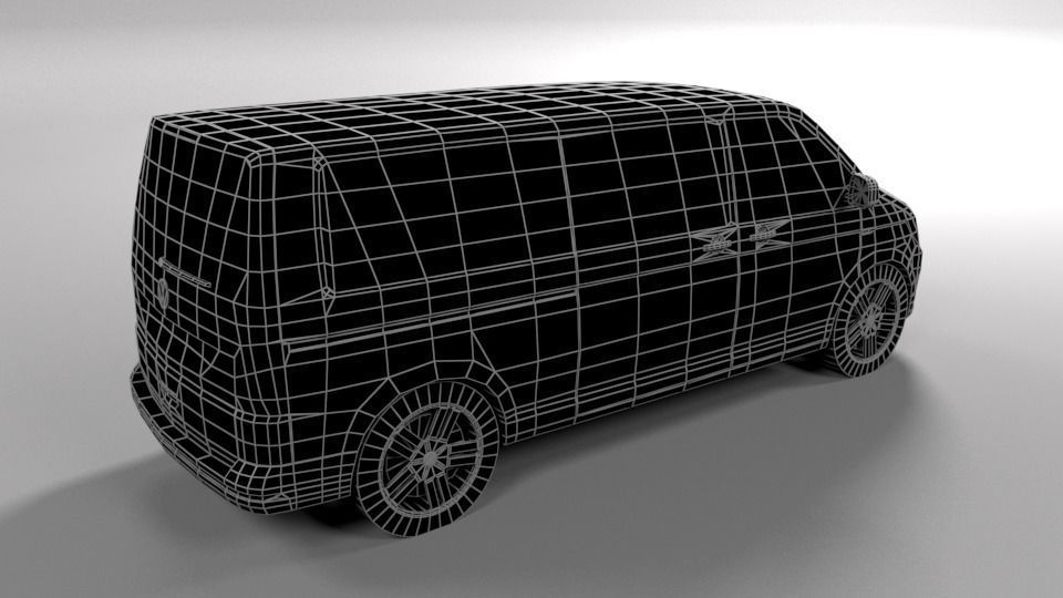 VOLKSWAGEN VW TRANSPORTER T6 LOWPOLY Low-poly 3D model_5
