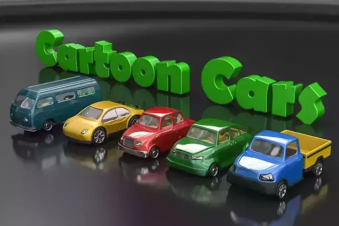 Set of cartoon cars 
