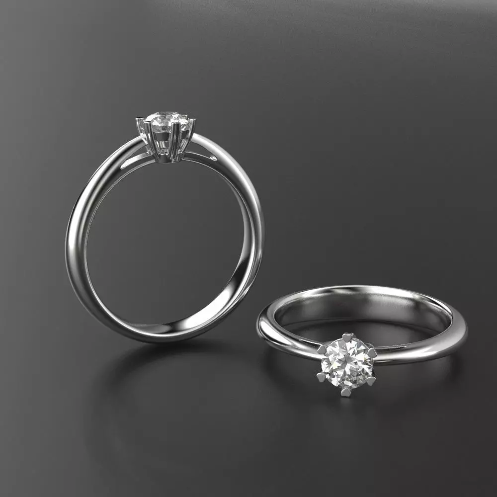 Engagement ring 3D print model_0