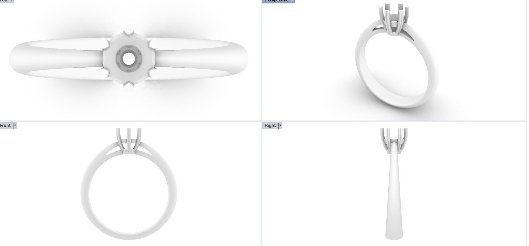 Engagement ring 3D print model_1