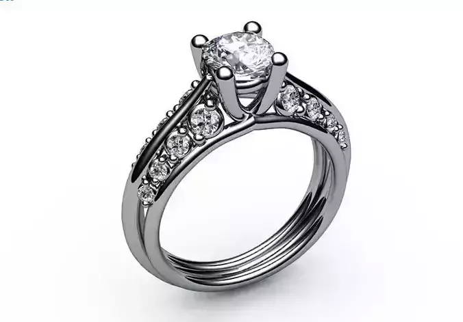 Diamond Round Engagement ring Solitaire Anello ca09