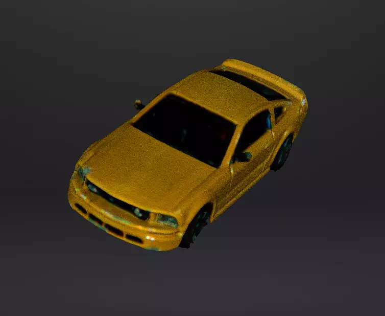 Yellow toy car Free 3D model