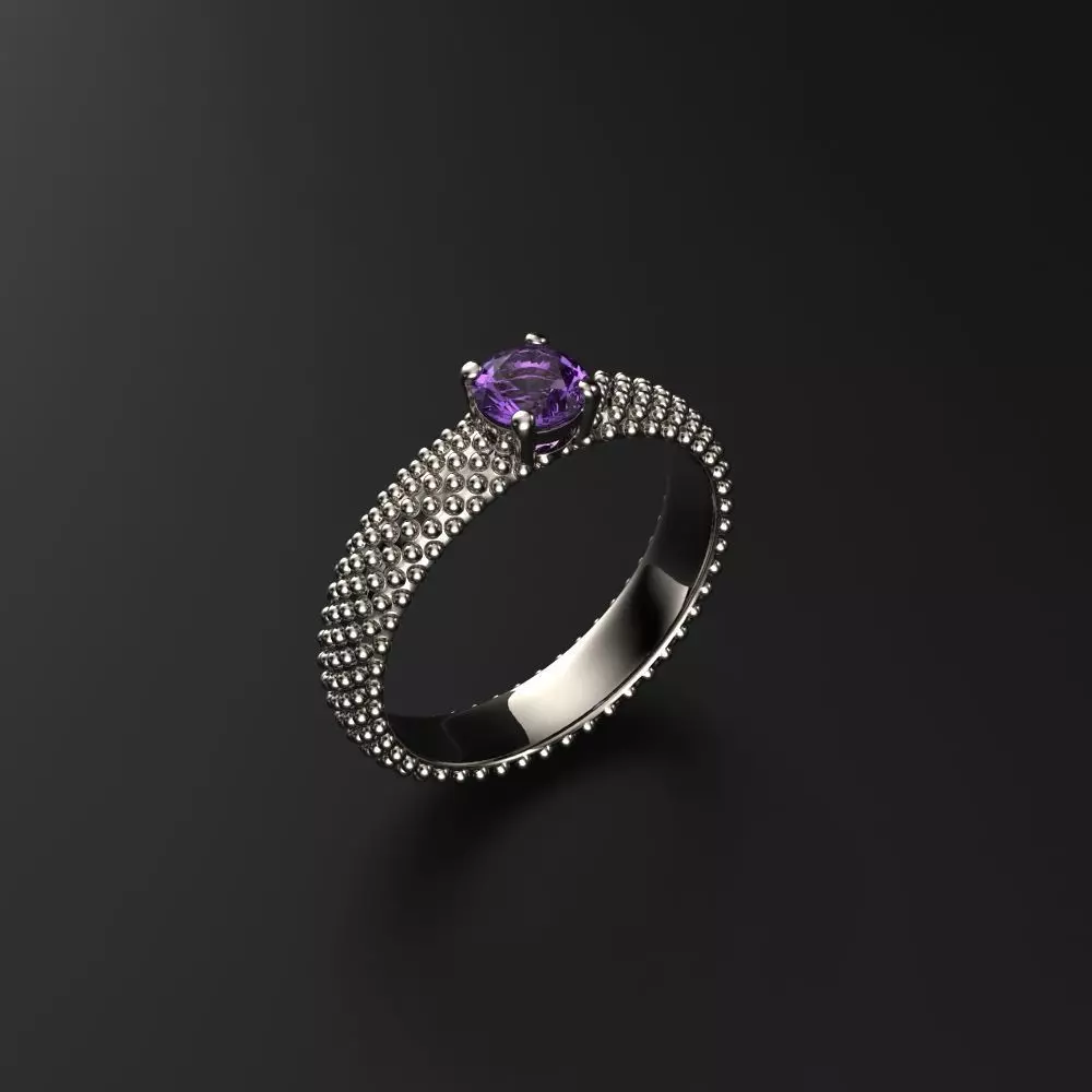 Ring 3D print model amethyst 3D print model_0