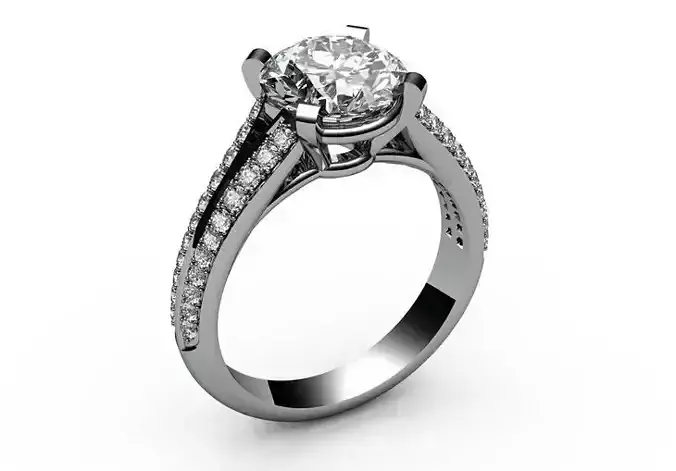 Diamond Round Engagement ring Solitaire Anello ca10