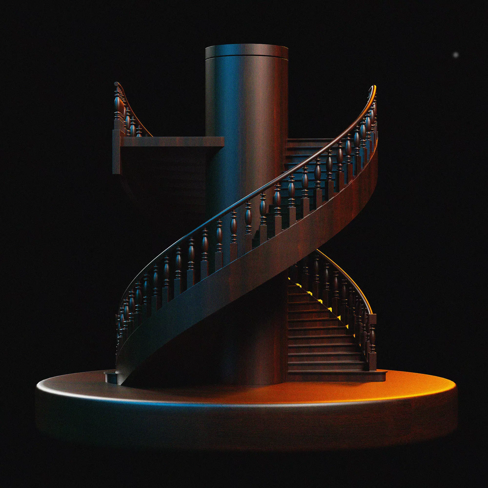 Stairs spiral staircase 3D model_0